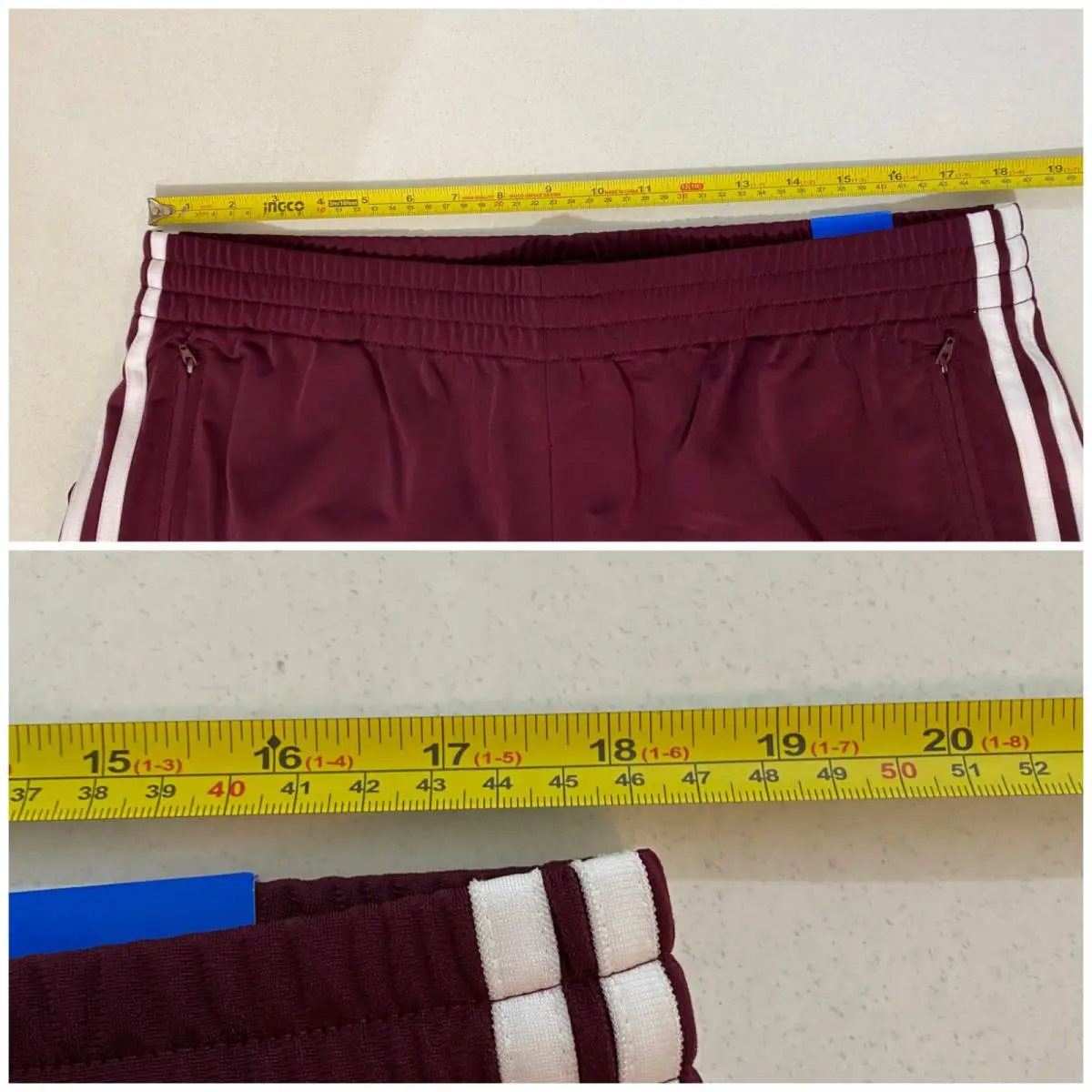 Adidas clothing - Maroon White 8