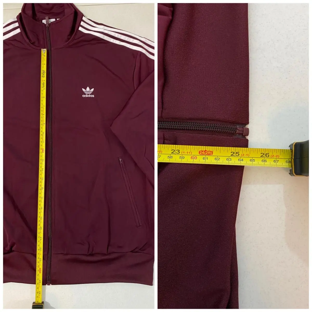 Adidas clothing - Maroon White 6