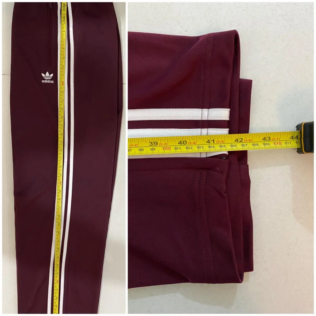 Adidas clothing - Maroon White 7