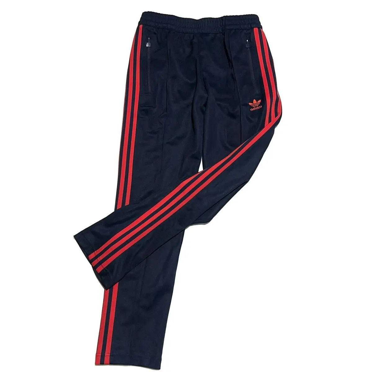 Adidas HS8943 Beckenbauer Track Pants Men’s Size S Navy Blue Red Slim Tapered