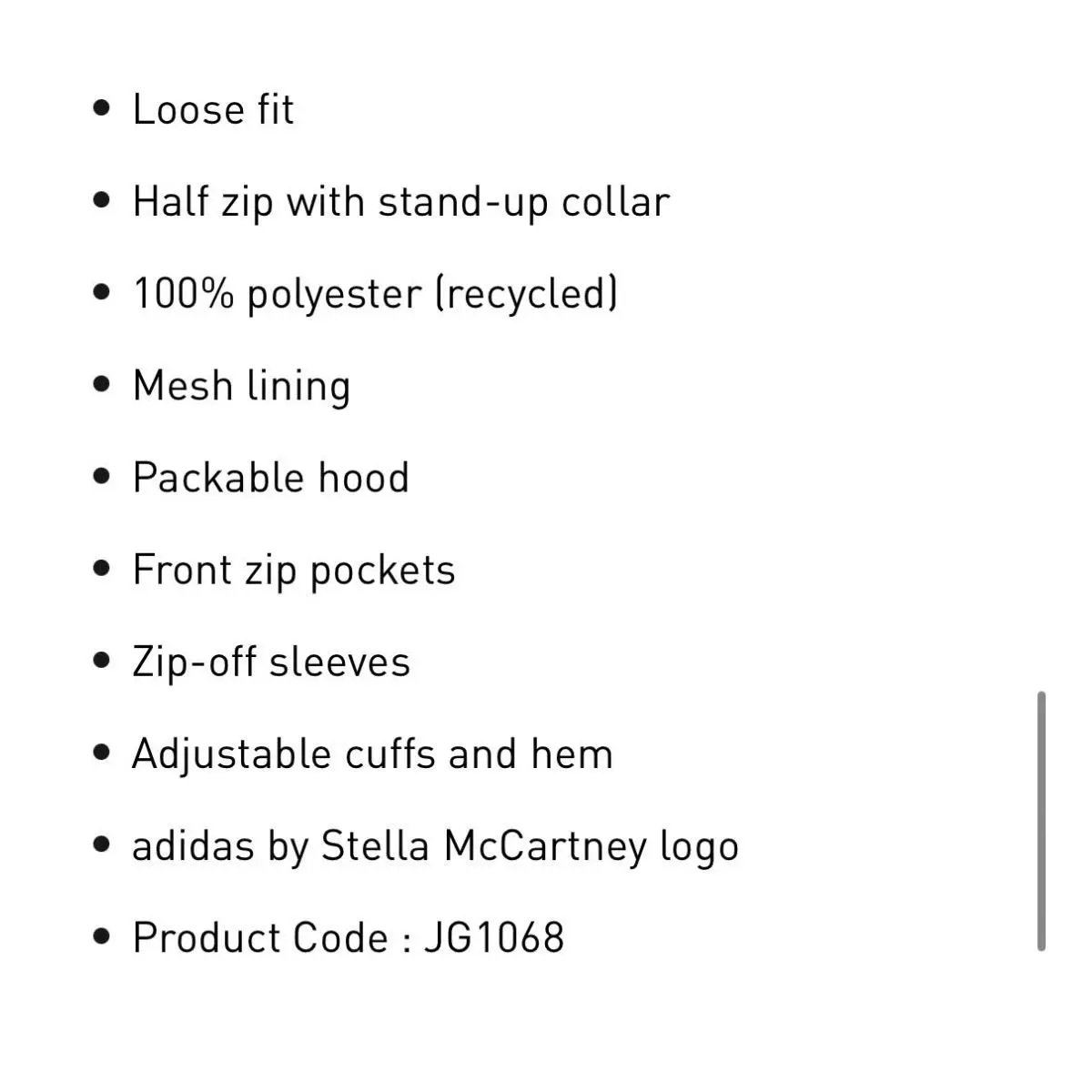 Adidas clothing - ADIDAS BY STELLA MCCARTNEY TRUENATURE PULL-ON JACKET - JG1068 - Yellow 18