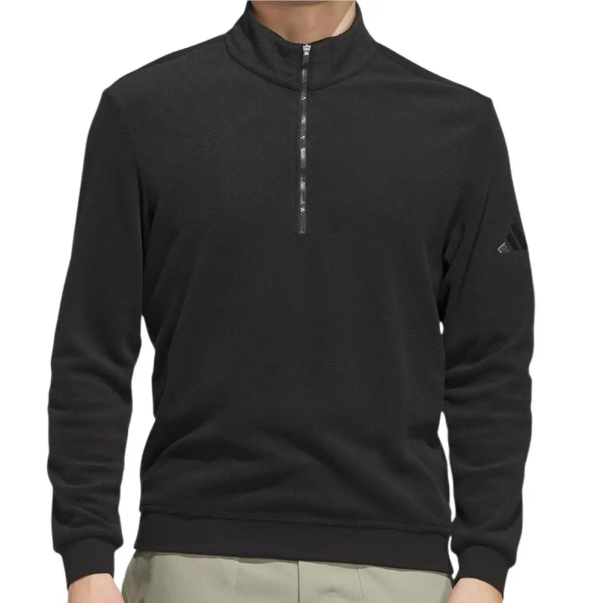 Adidas Men’s Quarter Zip Terry Cloth Pullover Large Black Golf Sweatshirt