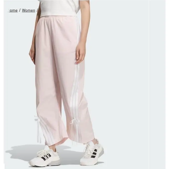 Adidas Dance Woven Pants Women`s Training Ribbon Bow Tie Sandy Pink Asia Fit