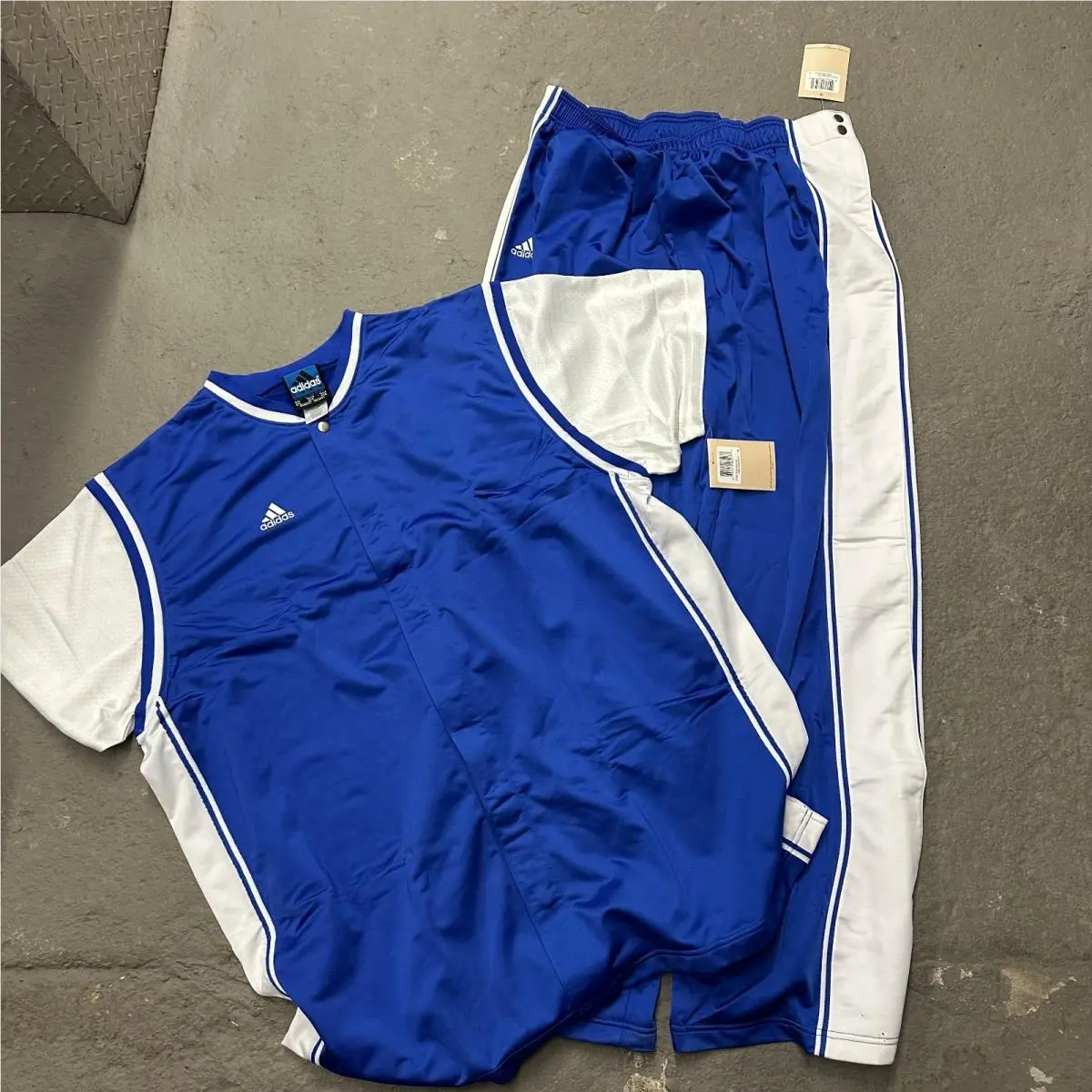 Vintage Y2K Adidas Sportswear Basketball Warm Up Track Suit Shirt / Pants Xxl