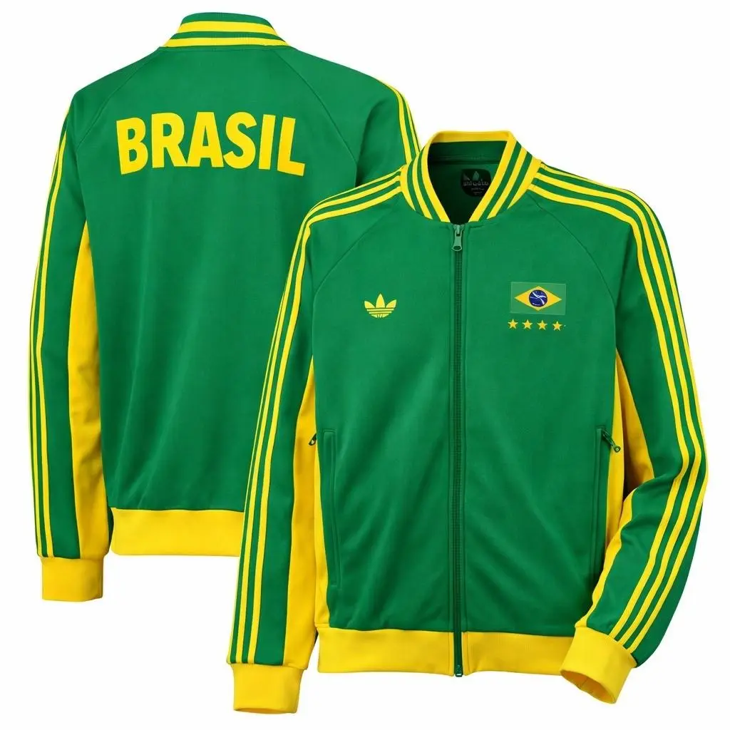 Adidas Originals Brasil TT Track Jacket Green Yellow Mens L P04028 1978 Brazil