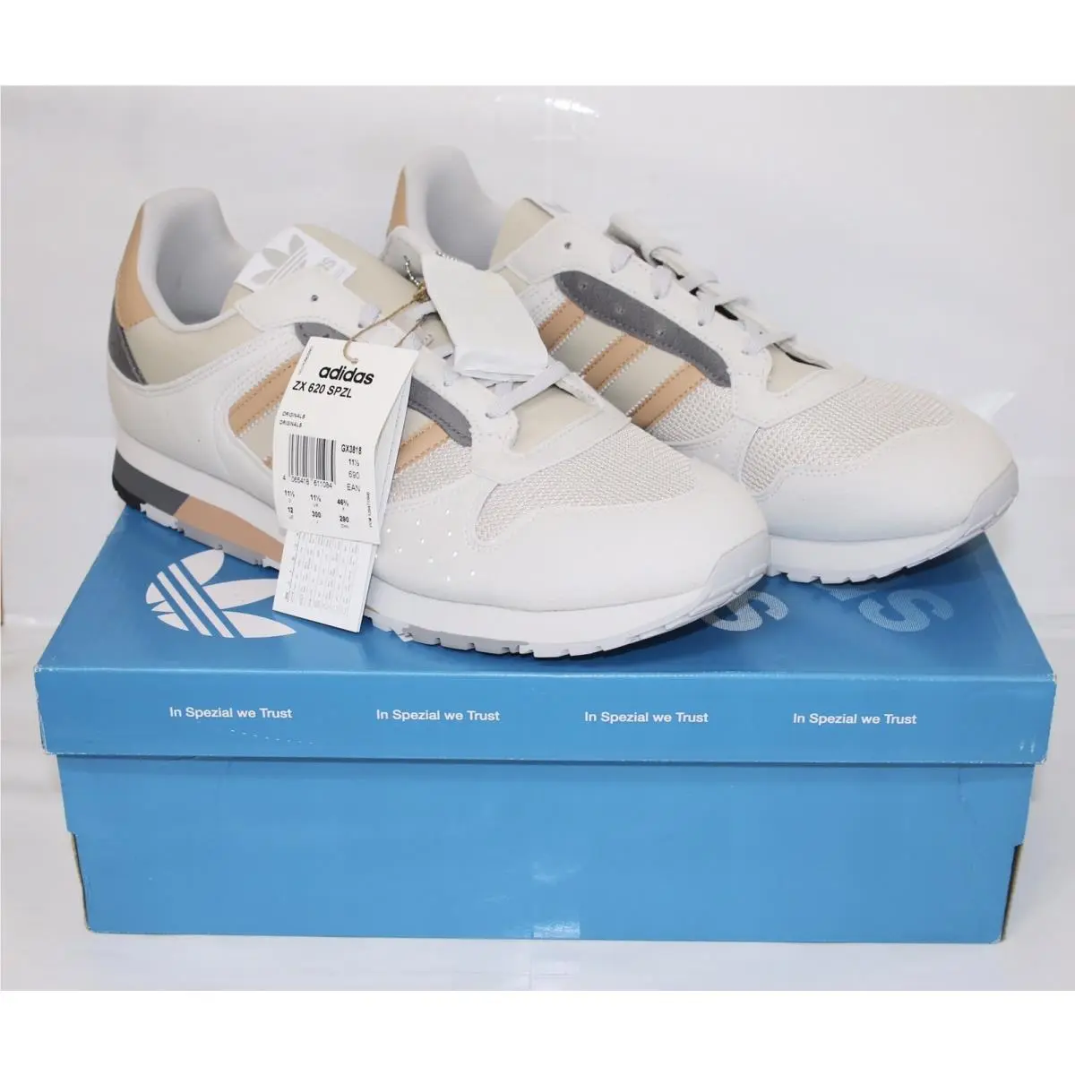 Adidas Originals ZX 620 Spzl Shoes ‘grey’ Beige Suede Mesh US 12
