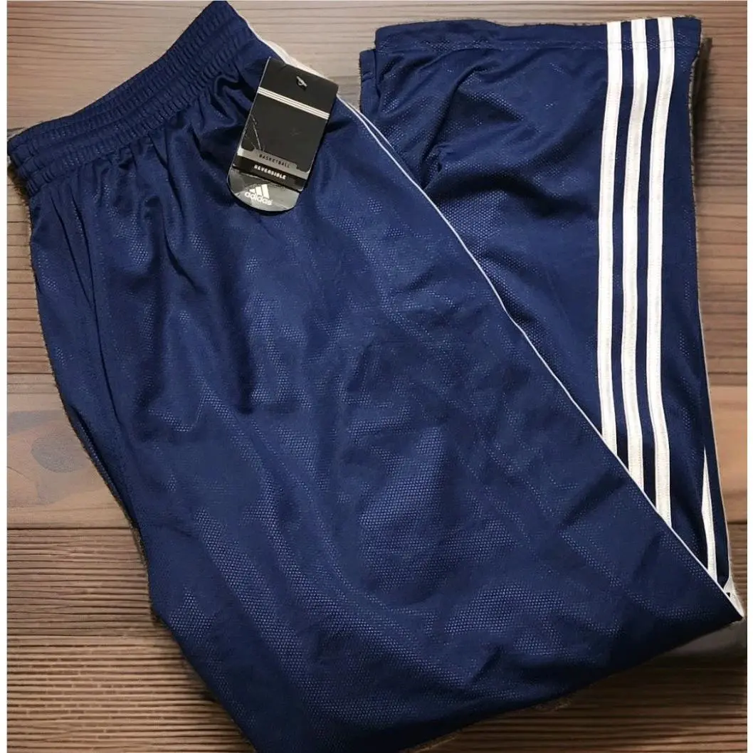 Vtg Nos Adidas Track Pants Basketball Reversible Navy White Shiny Dazzle Y2K 2XL