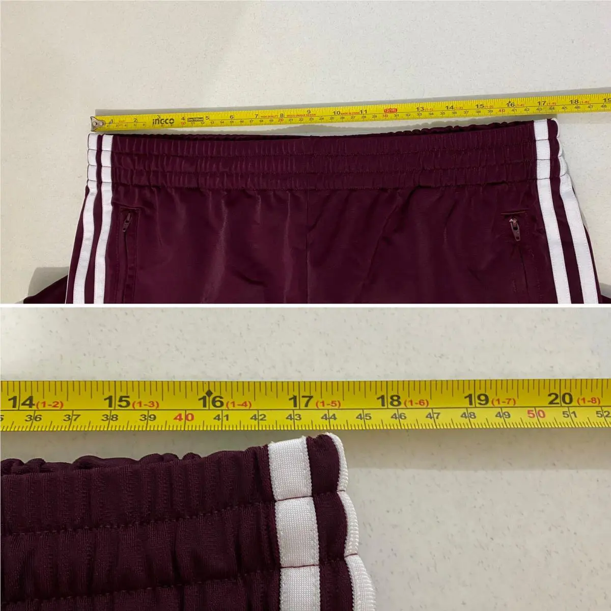 Adidas clothing - Maroon White 8