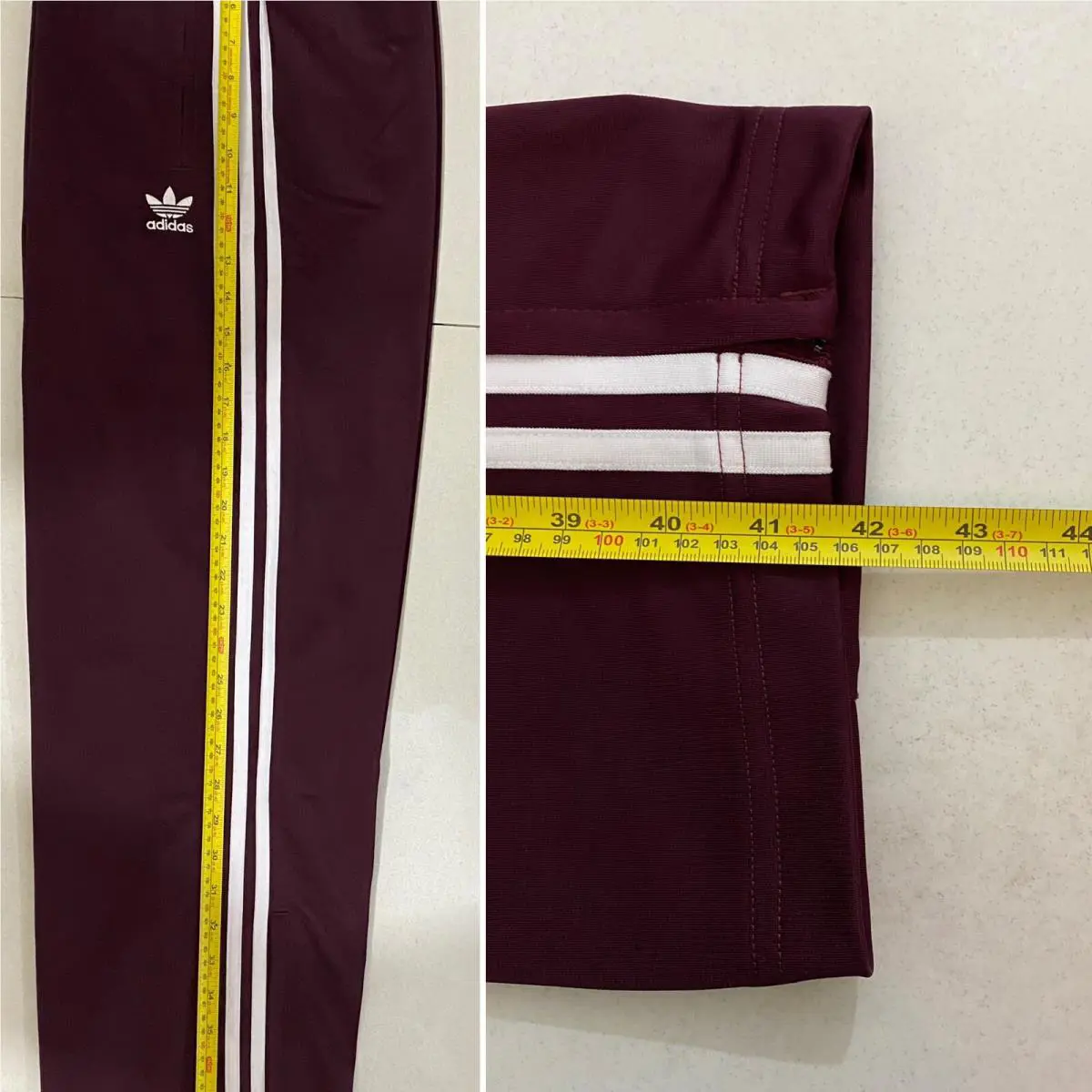 Adidas clothing - Maroon White 7