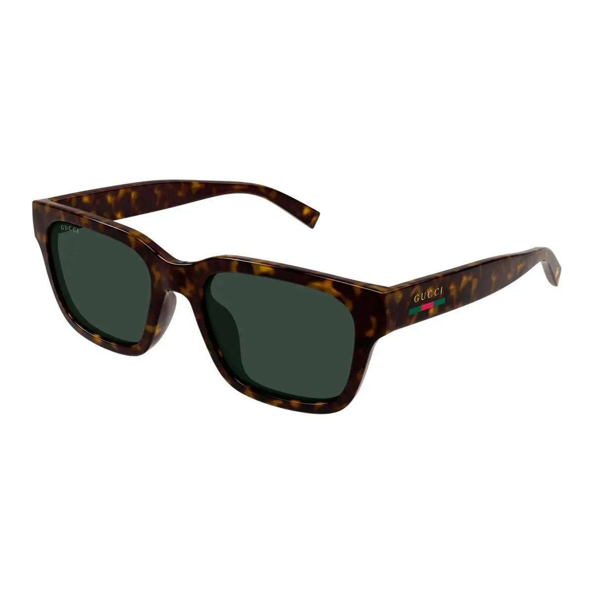 Gucci GG1857S 002 Square Sunglasses 55mm Havana / Green Solid Lens