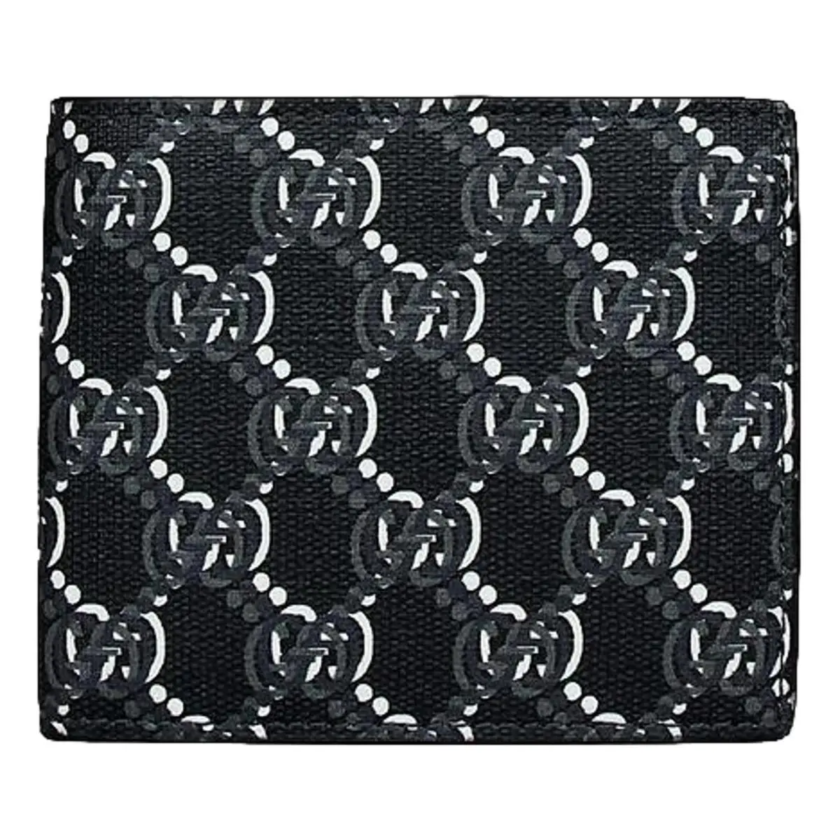 Gucci GG Shadow Black White Leather Bifold Wallet Monogram Italy