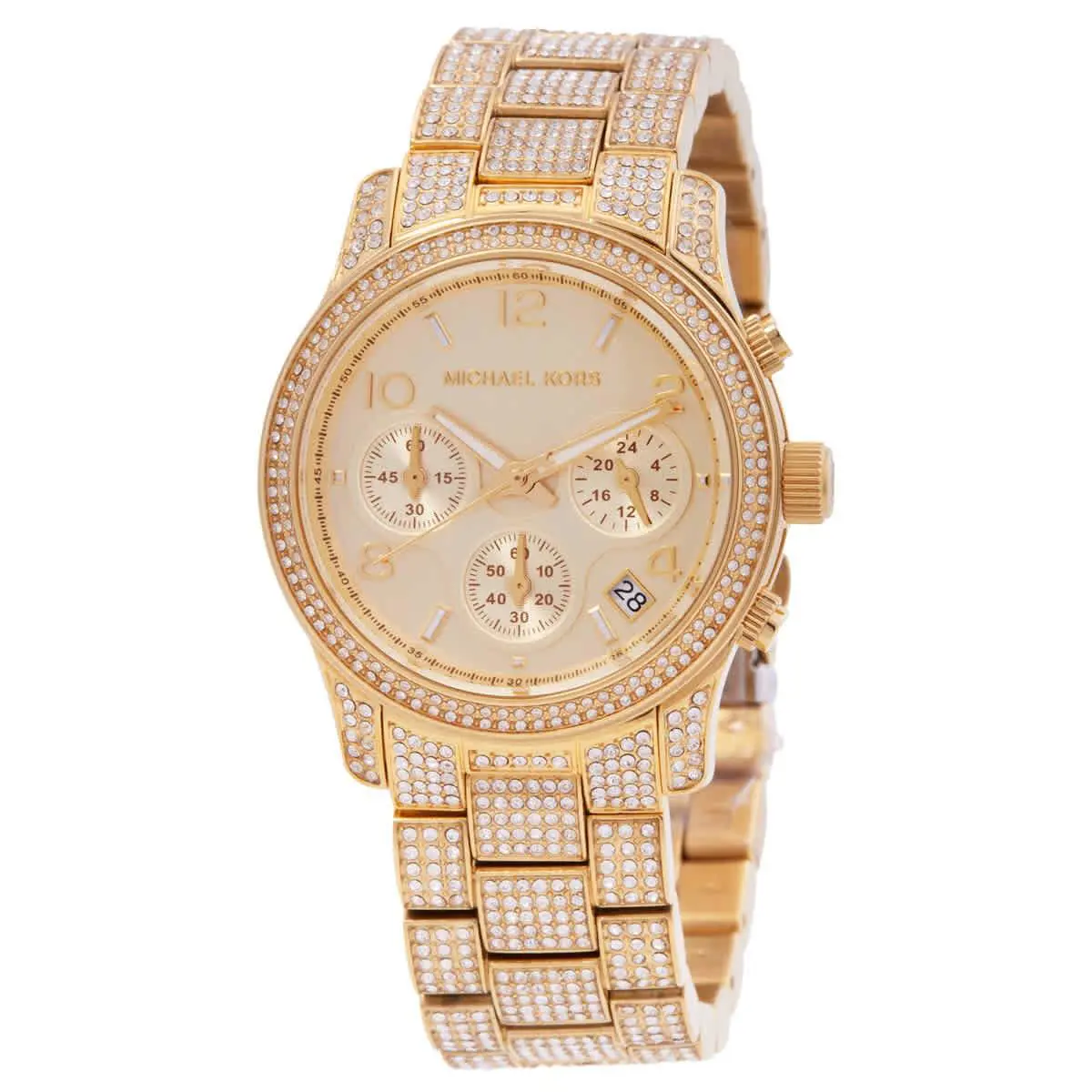 Michael Kors MK7435 Runway Gold Dial 38 mm Women`s Watch - Gold-tone, Dial: Gold, Band: Gold-tone