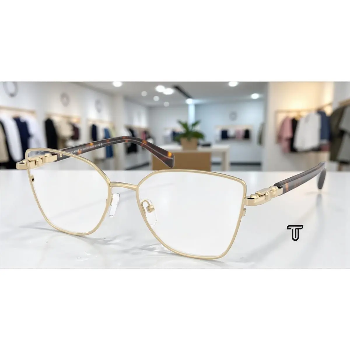 Michael Kors MK3090 1014 Nikki Beach Gold Shiny Demo Lens 55 Women`s Eyeglasses