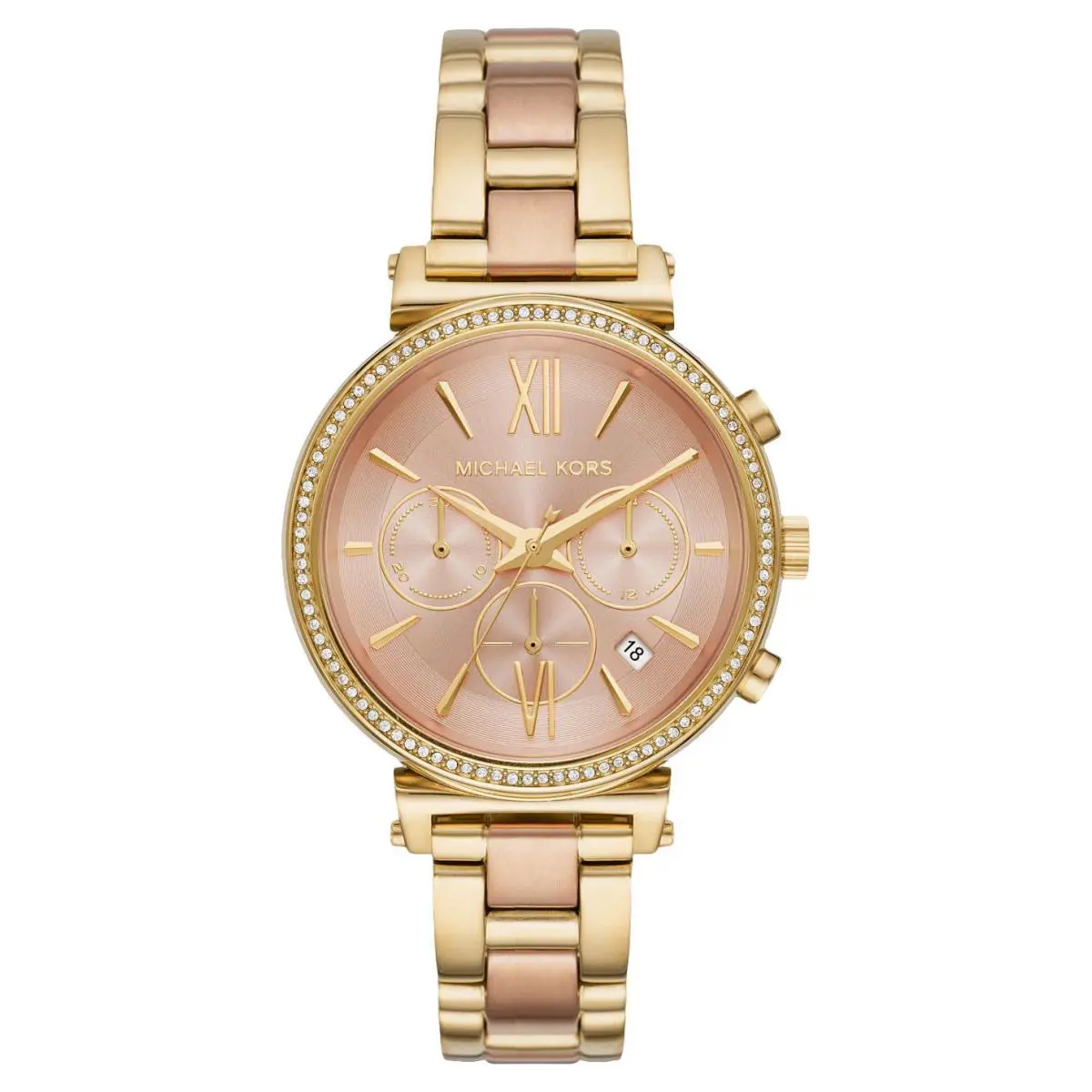 Michael Kors Sofie Pavé 39 mm 6584 Stainless Steel Case Women`s Gold Rose