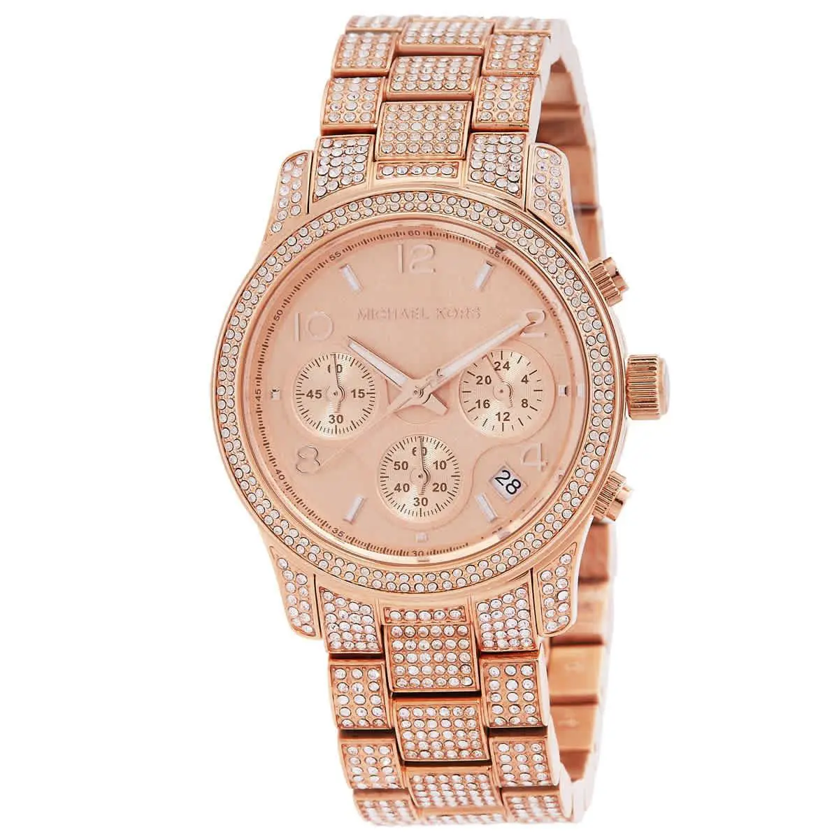 Michael Kors MK7481 Runway Rose Gold-tone Dial 38 mm Women`s Watch - Rose Gold-tone, Dial: Rose Gold-tone, Band: Rose Gold-tone