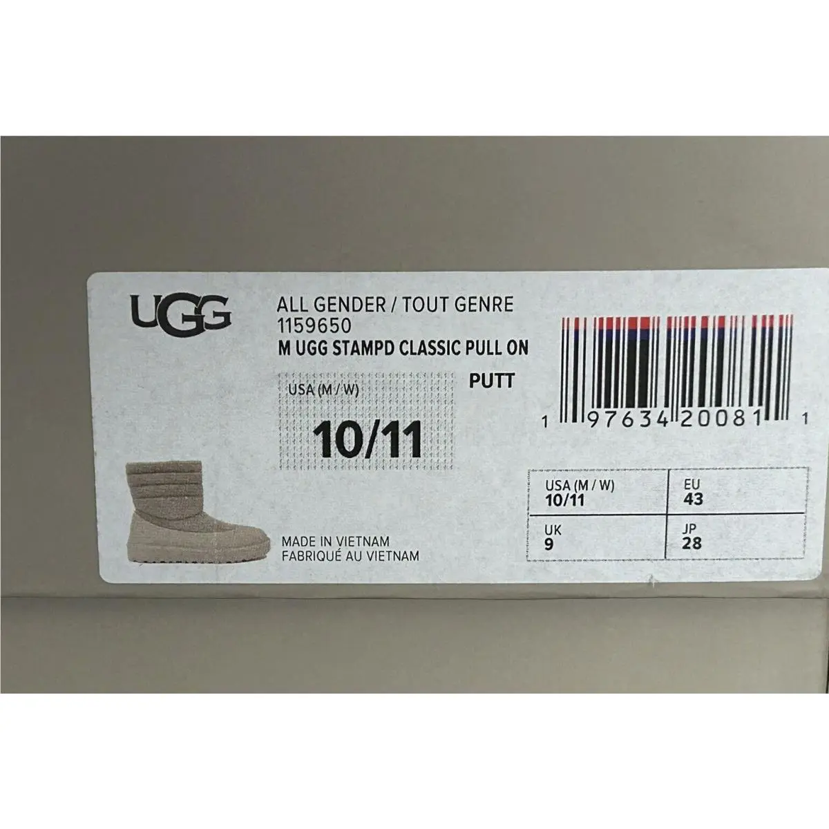 UGG shoes - UGG x Stampd Classic Pull-on Boot - Putty (UPC: 197634200811) 9