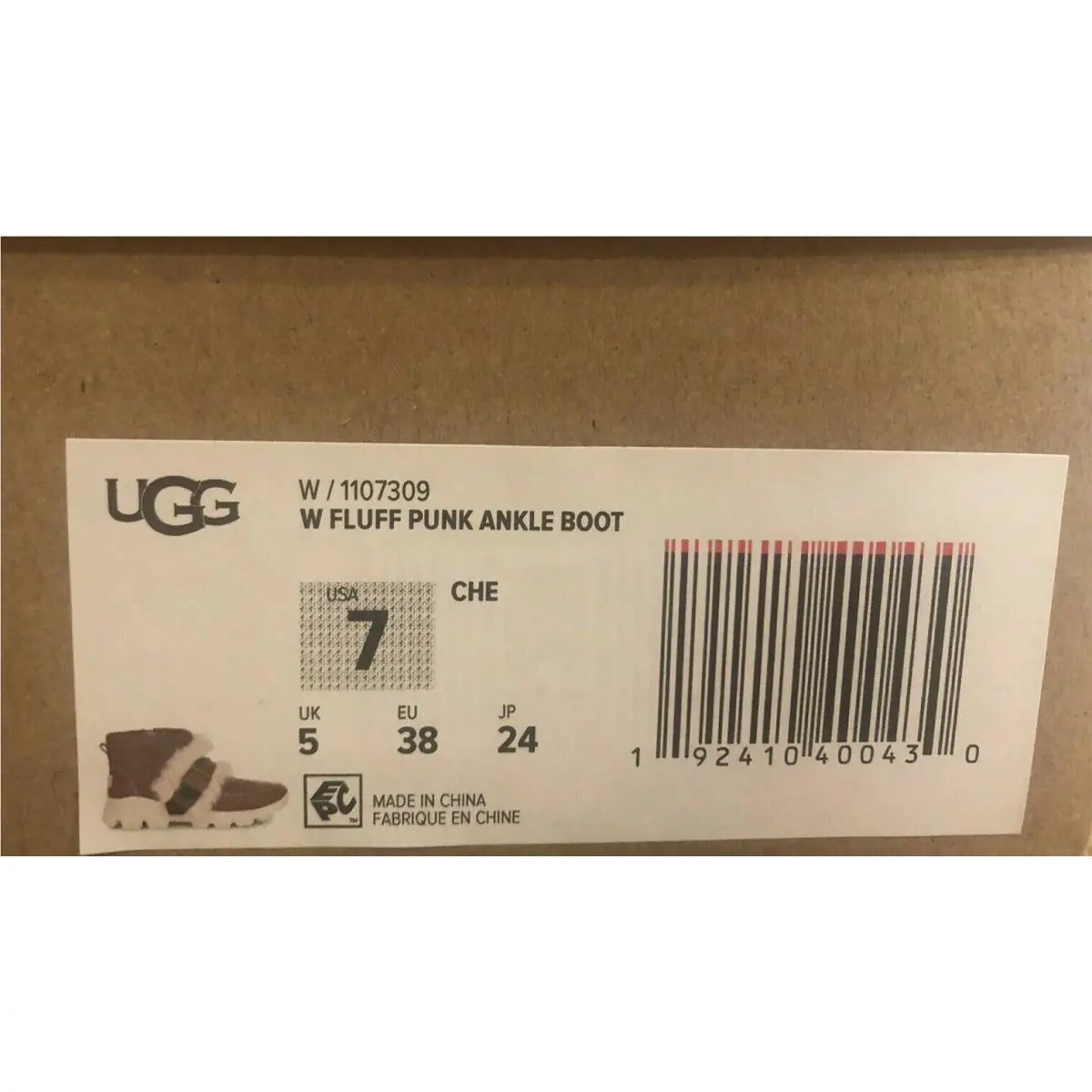 UGG shoes - UGG Fluff punk ankle boot - Chestnut Bomber (UPC: 192410400430) 6