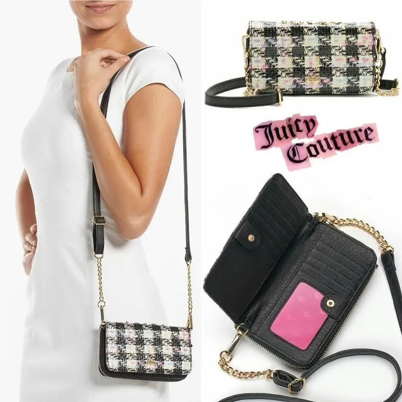 Juicy Couture Sylvia ``juicy`` Crossbody Clutch Card Holder Purse Wallet Bag