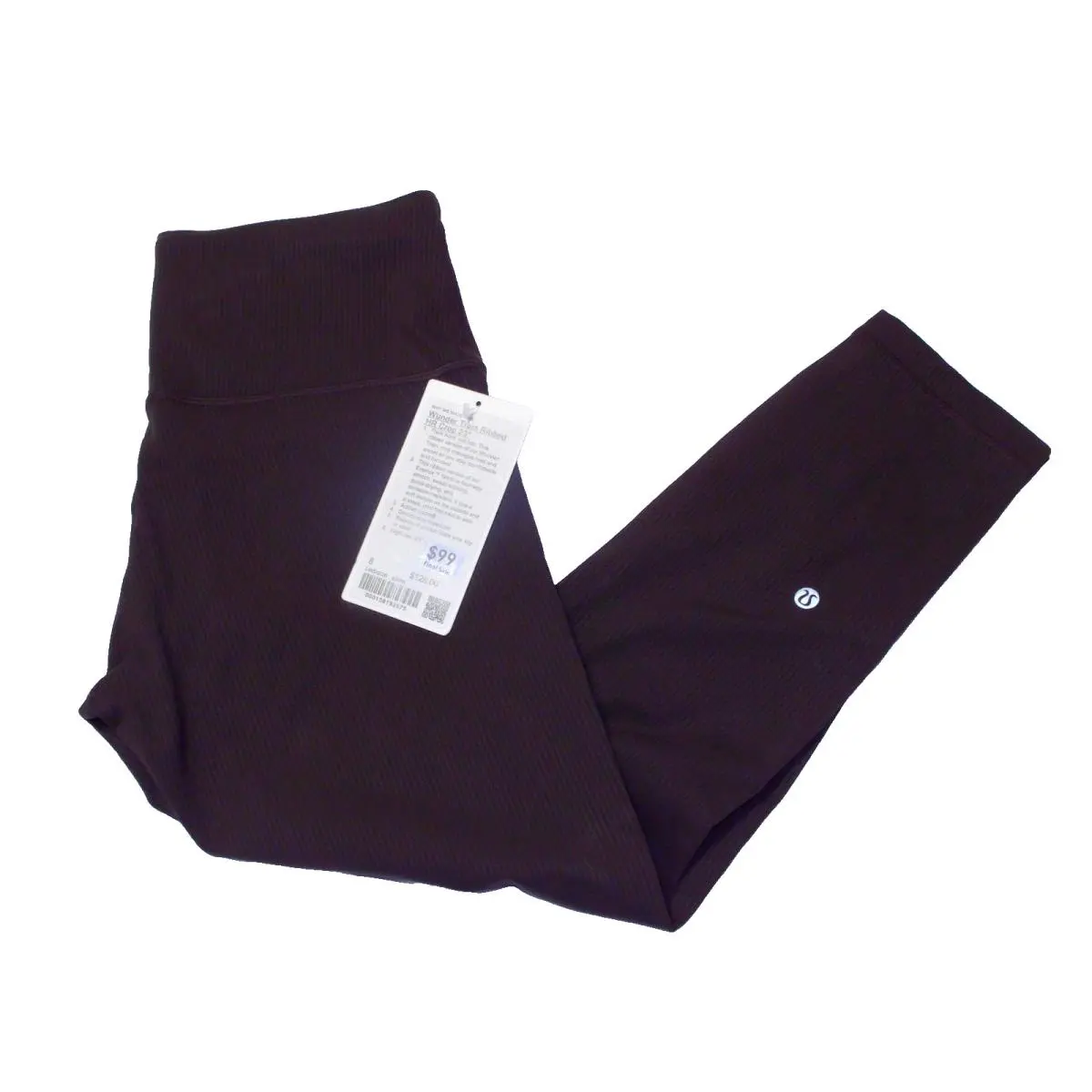 Lululemon Wunder Train Ribbed HR Crop 23 - Espresso - - Size 8