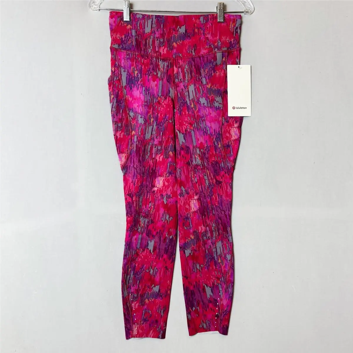 Lululemon Leggings Womens 12 Pink Fast Free High Rise Tight 25 Inch Pockets