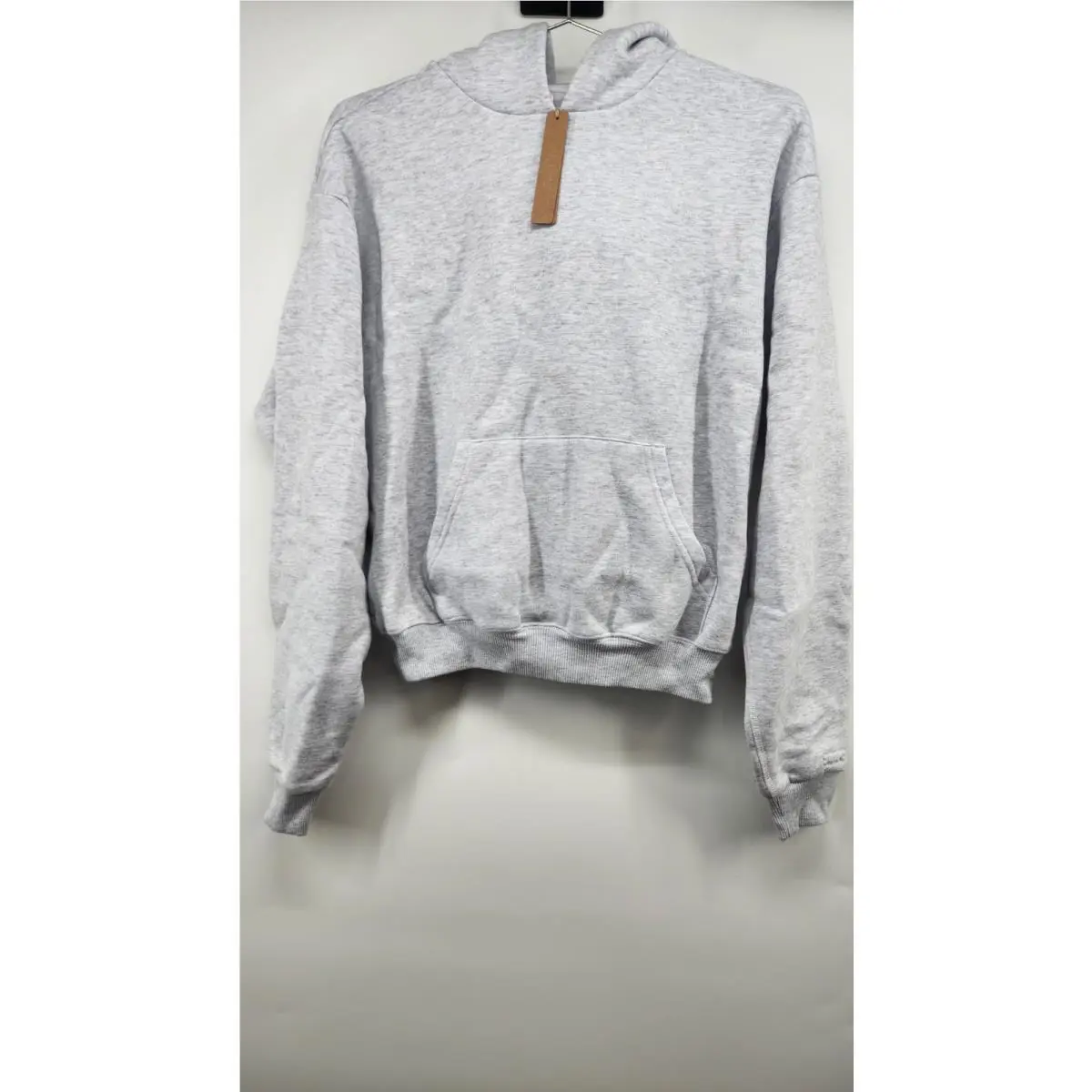 Skims XS Light Heather Grey Cotton Fleece Classic Pullover Hoodie