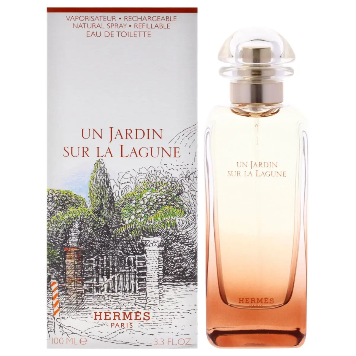2 Pack Un Jardin Sur La Lagune by Hermes For Unisex-3.3oz Edt Spray Refillable