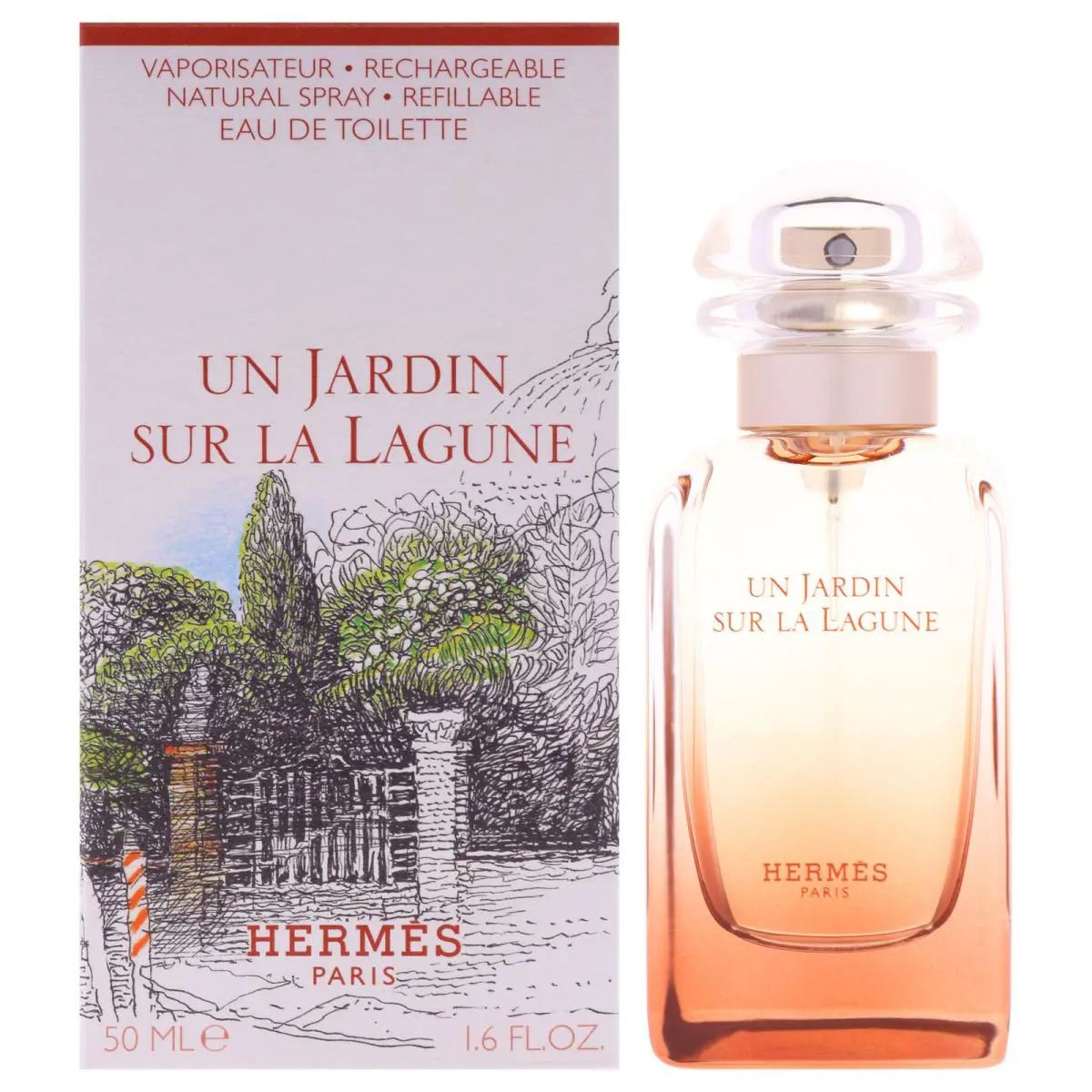 2 Pack Un Jardin Sur La Lagune by Hermes For Unisex-1.6oz Edt Spray Refillable