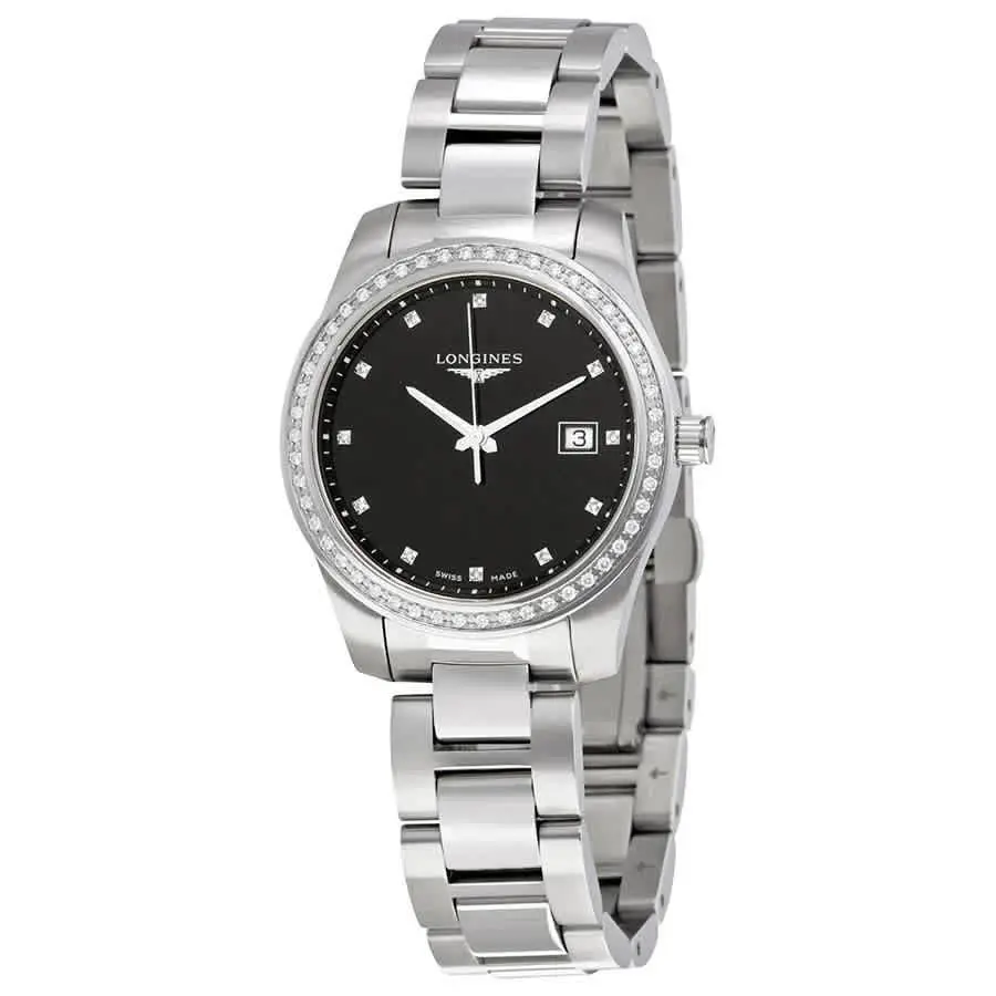Conquest Black Dial Diamond Ladies Watch L3.401.0.57.6 by Longines