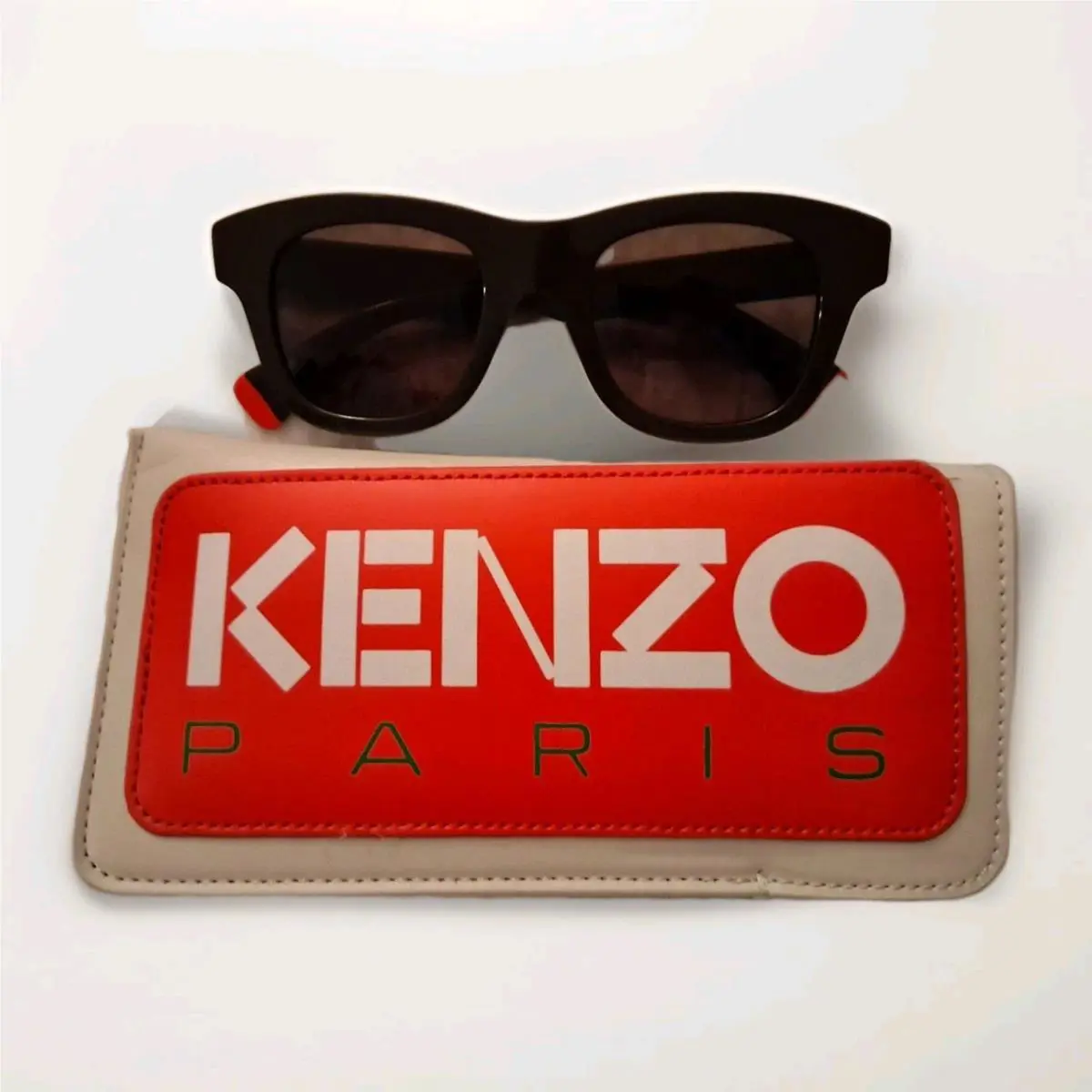 Kenzo Mens Sunglasses Brown Square Kz401581 96E W/case Cloth Pristine Cond