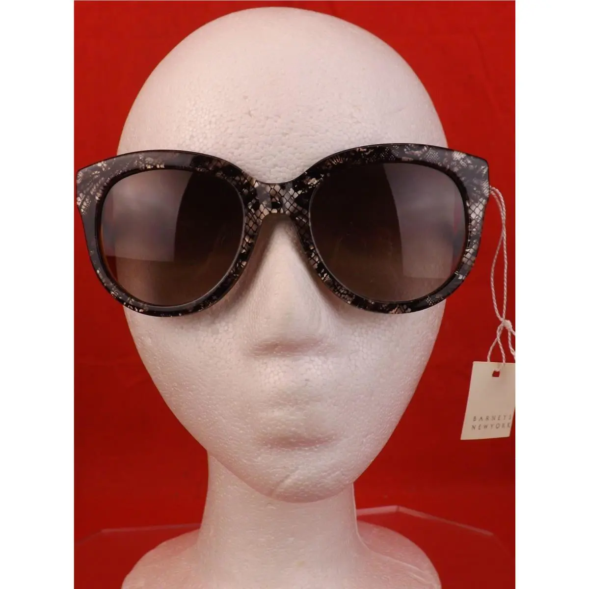 Valentino V666S Gold Black Faded Lace Plastic Frame Sunglasses Italy