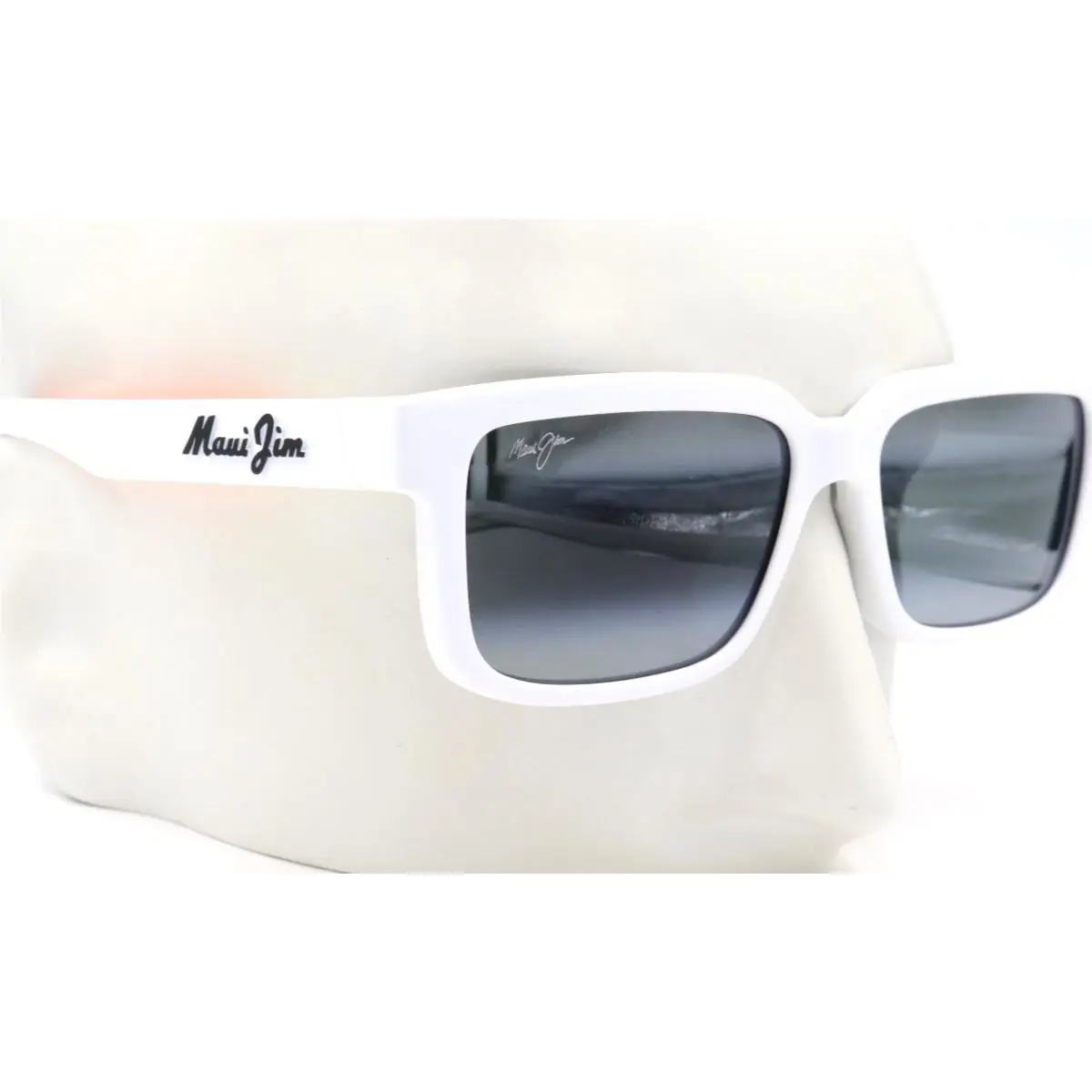 Maui Jim Hiapo Asian Fit White Gray Sunglasses MJ0655SA-004 / 655-05