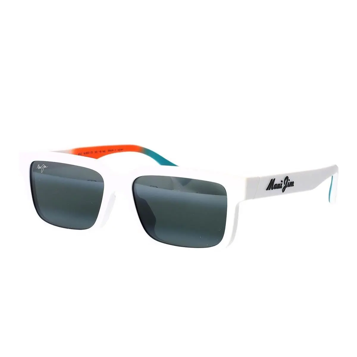 Unisex Hiapo Asian Fit Matte White Polarized Sunglasses – 655-05 by Maui Jim