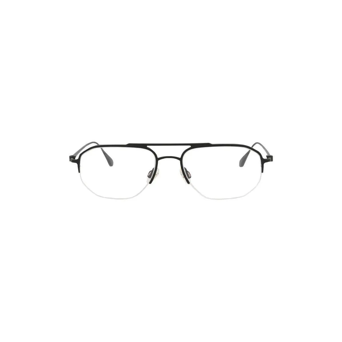 Maui Jim Men 53mm Half Rim Optical Glasses Black Black Transparent