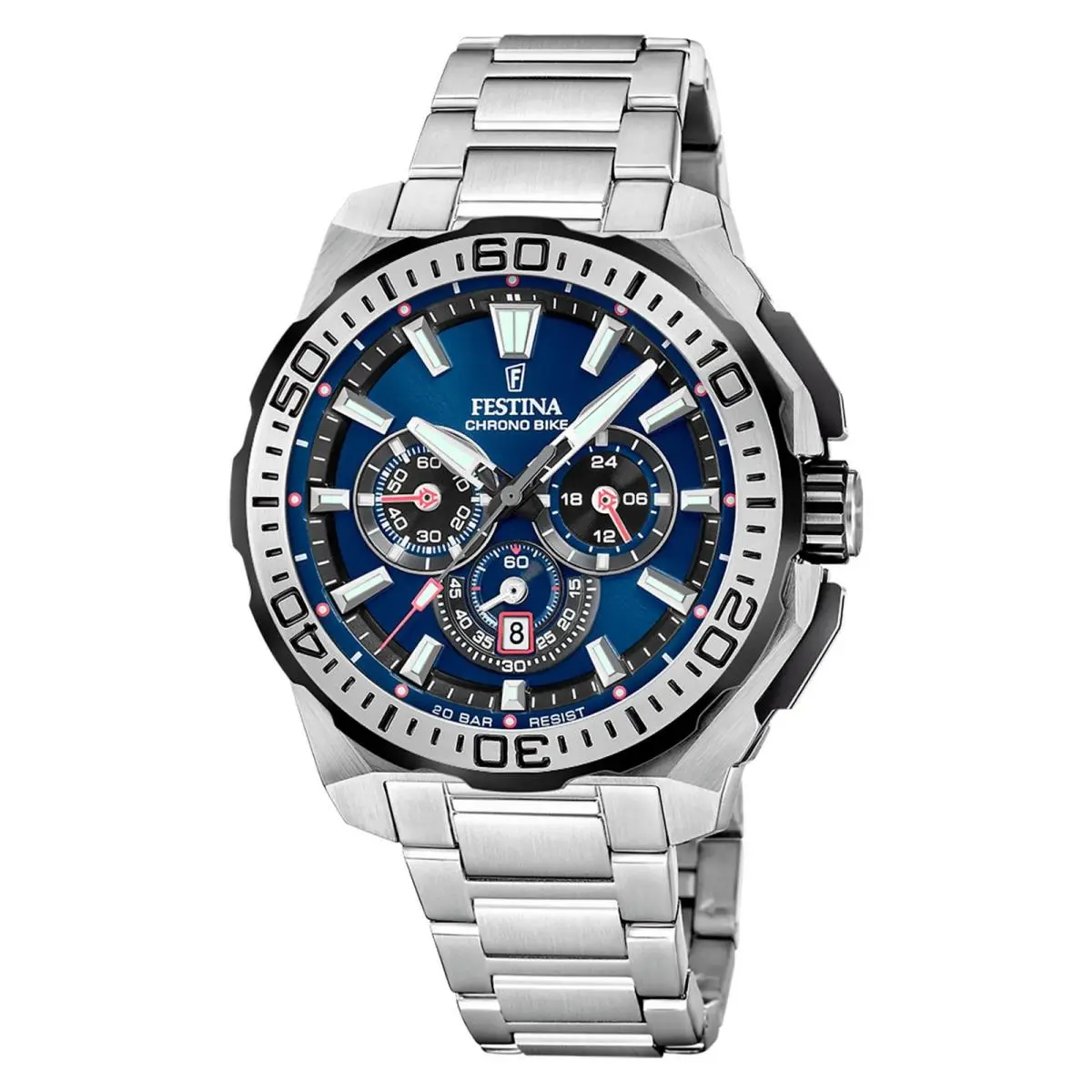 Watch Festina F20724/2 Chrono Bike Man 46mm Stainless Steel