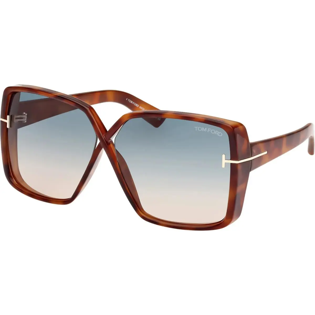 Tom Ford Yvonne FT 1117 53P Sunglasses Blonde Havana Green Gradient Lens 63m