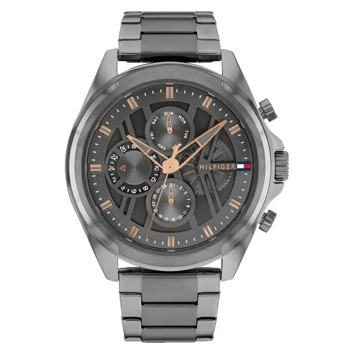 Jax 1710657 Dark Grey Dial Stainless Steel Bracelet Mens Watch by Tommy Hilfiger