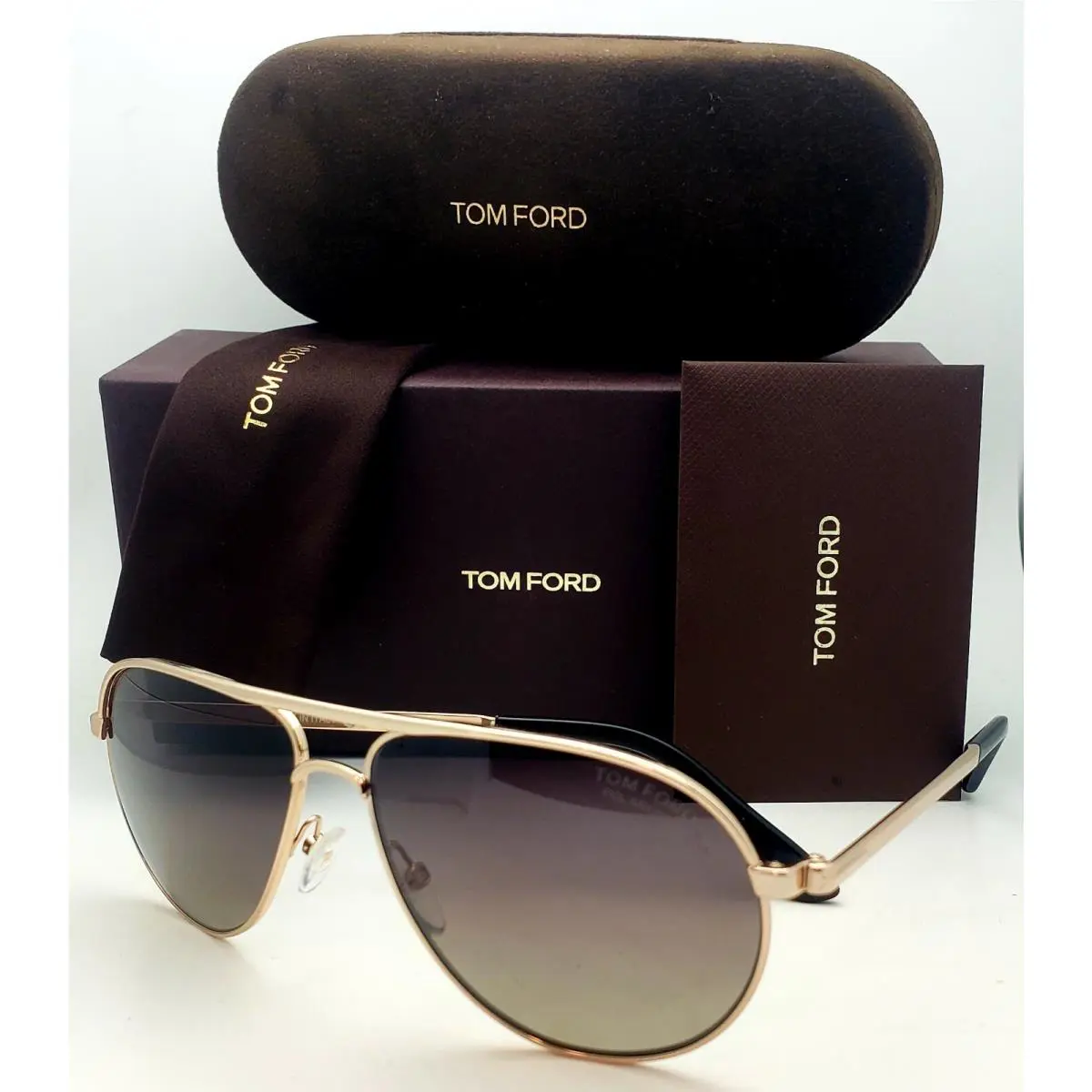 James Bond 007 Skyfall Tom Ford Polarized Sunglasses Marko TF 144 28D Gold Frame