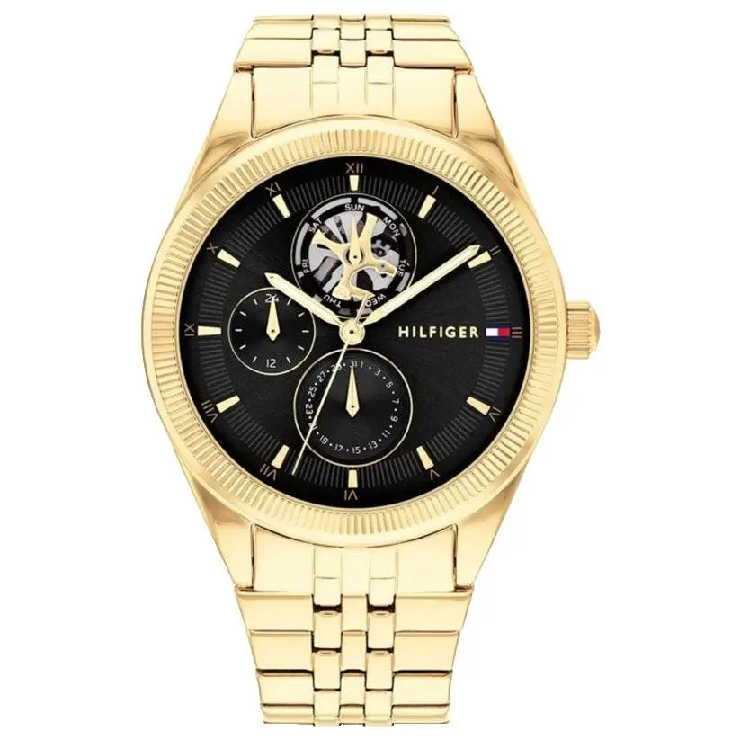 1782717 Black Dial Gold Bracelet Quartz 38MM Womens Watch by Tommy Hilfiger