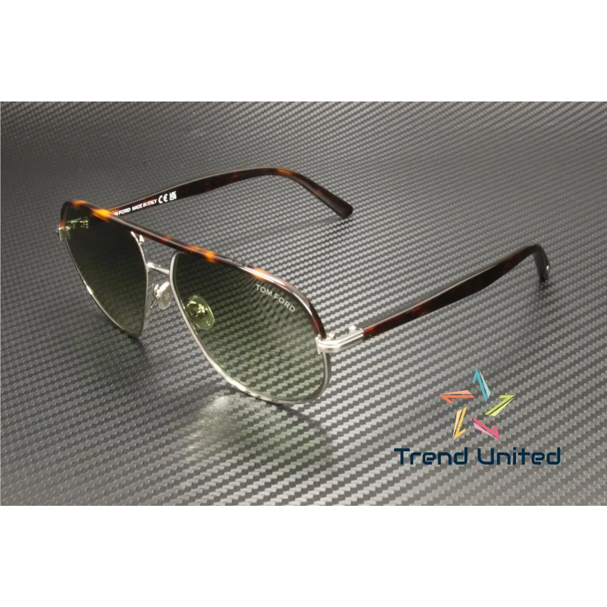 Tom Ford Maxwell FT1019 14P Metal Ruthenium Green 59 mm Men`s Sunglasses