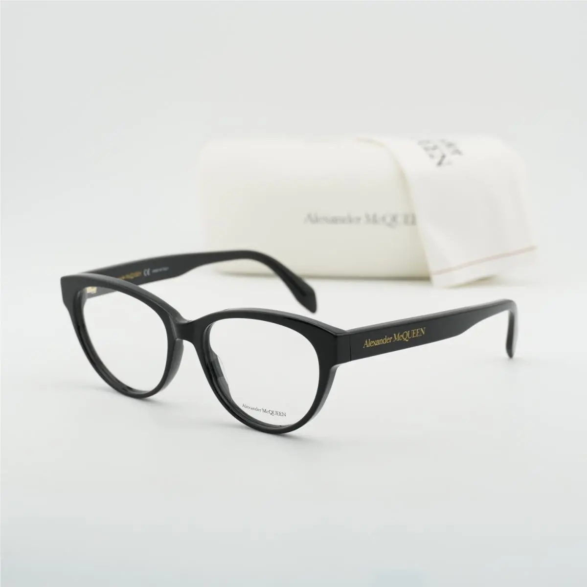 Alexander Mcqueen AM0359O 001 Shiny Black 52mm Eyeglasses by Alexander McQueen