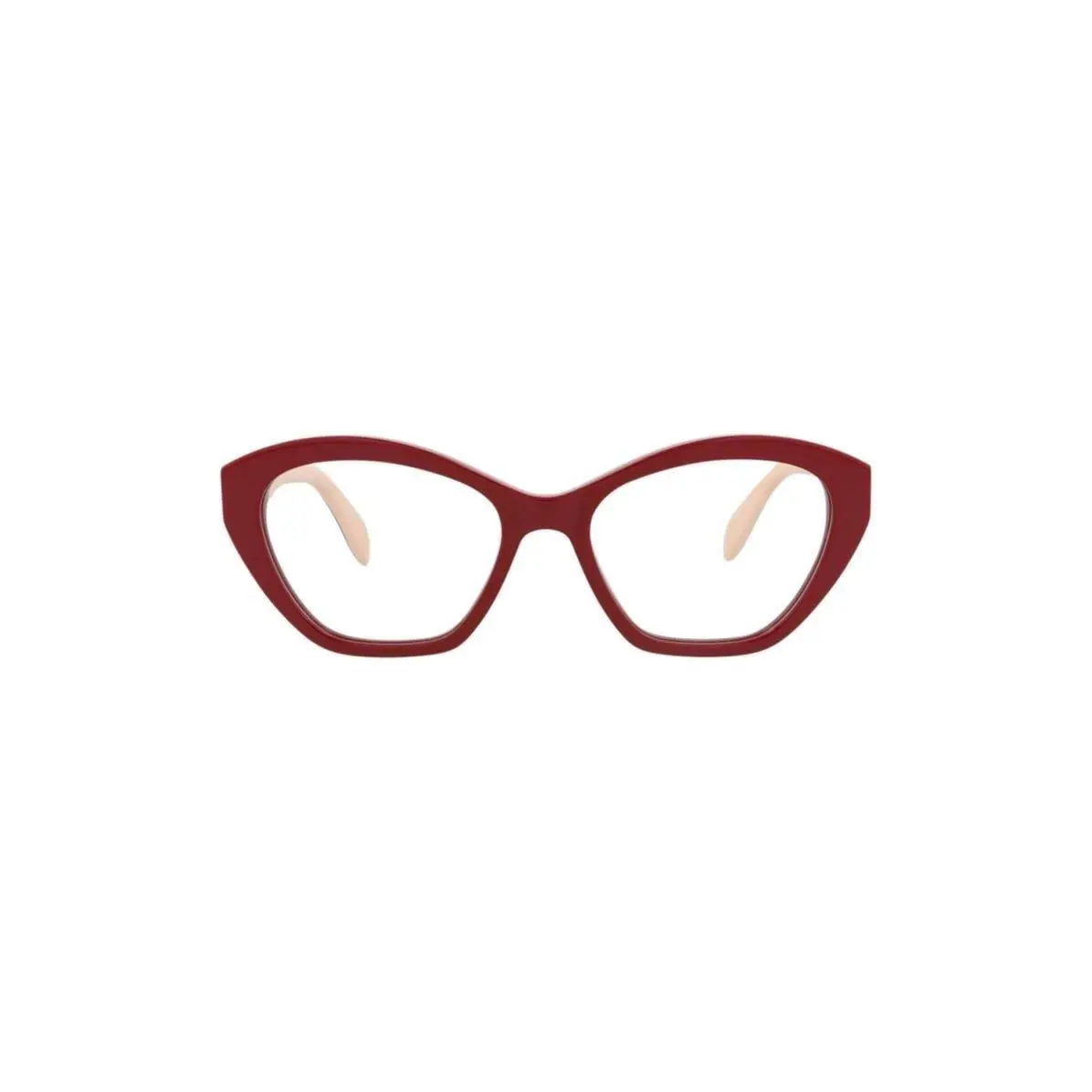Mcqueen Women 52mm Cat Eye Optical Glasses Red Red Transparent - Frame: Multicolor