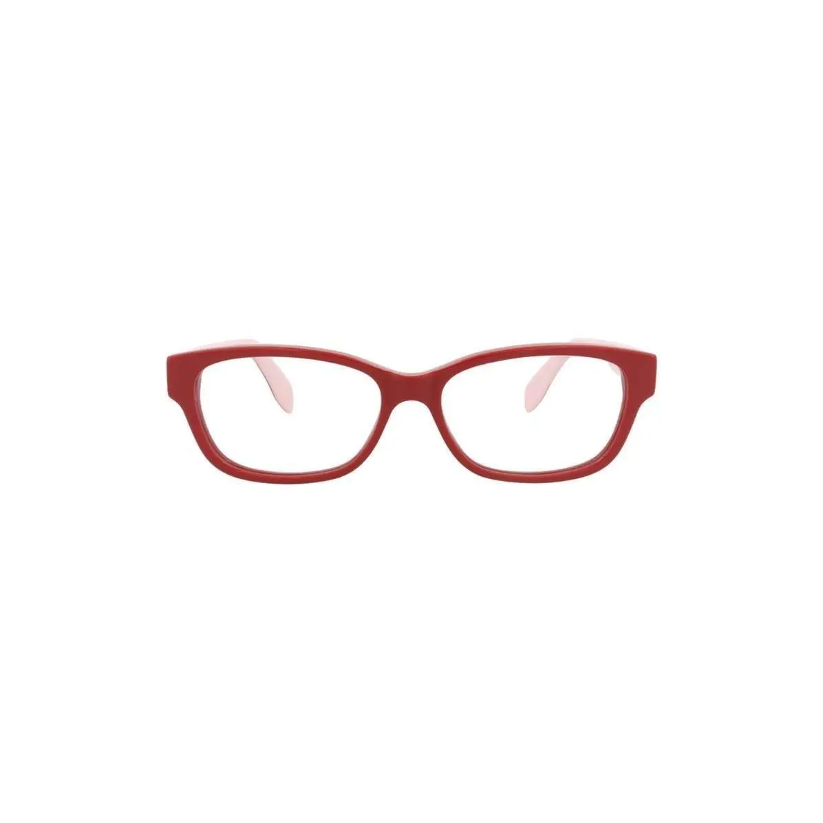 Mcqueen Women 56mm Rectangular Optical Glasses Red Red Transparent