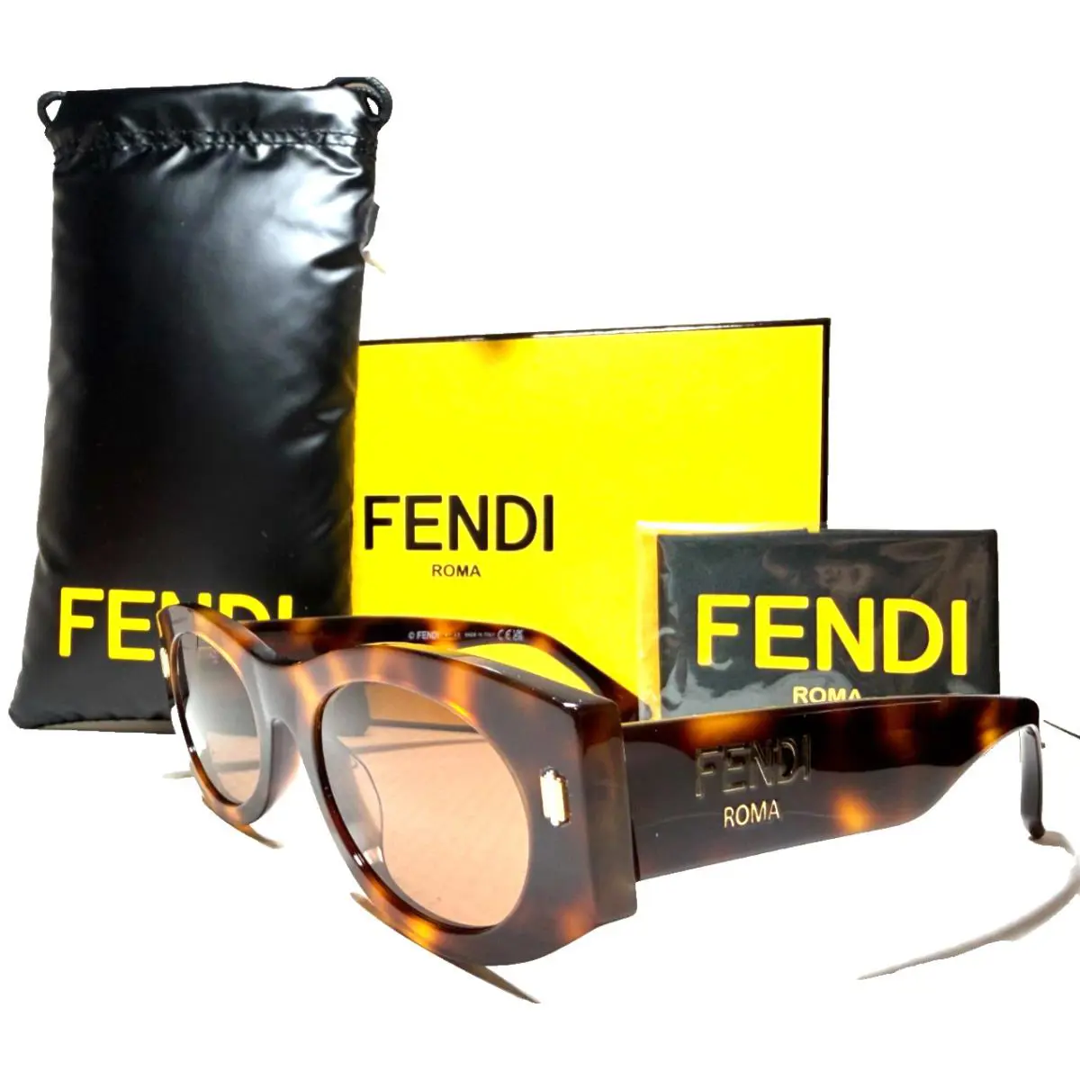 Fendi Roma FE40125I 53E Blonde Havana/brown Lens Sunglasses 52-21 - Frame: BLONDE HAVANA, Lens: Brown