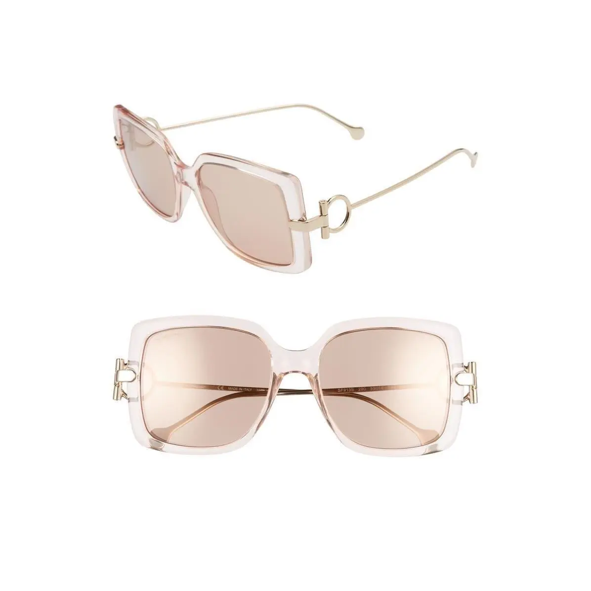 Ferragamo Women Salvatore Ferragamo Gancio 55mm Square Sunglasses