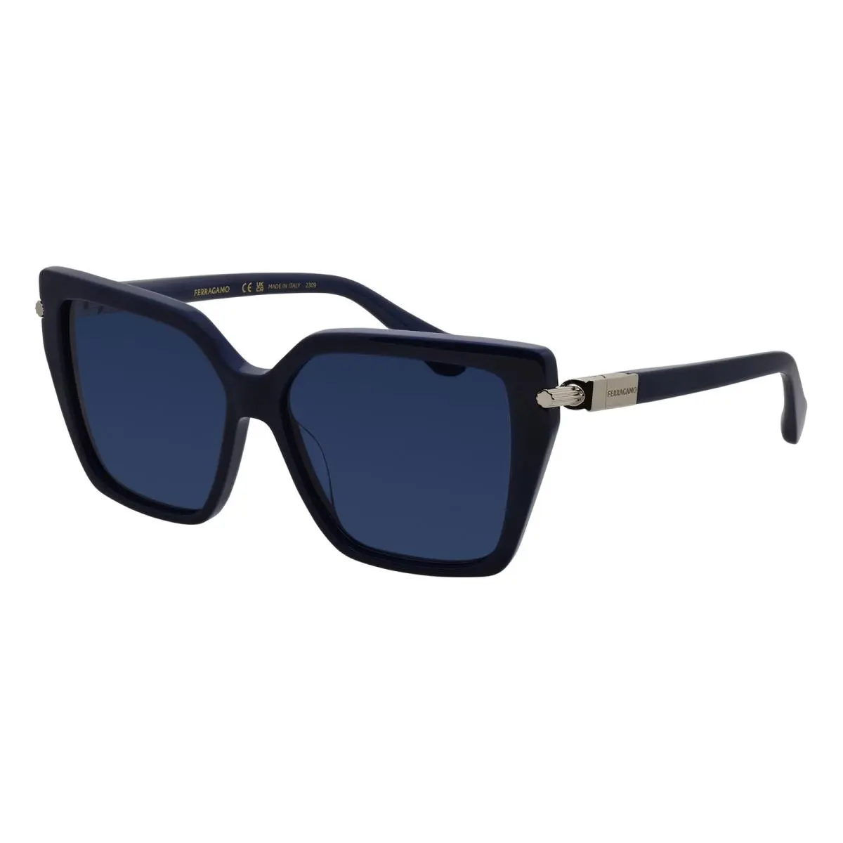 Salvatore Ferragamo SF 1106S 414 Blue Acetate Sunglasses Blue Solid Color Lens