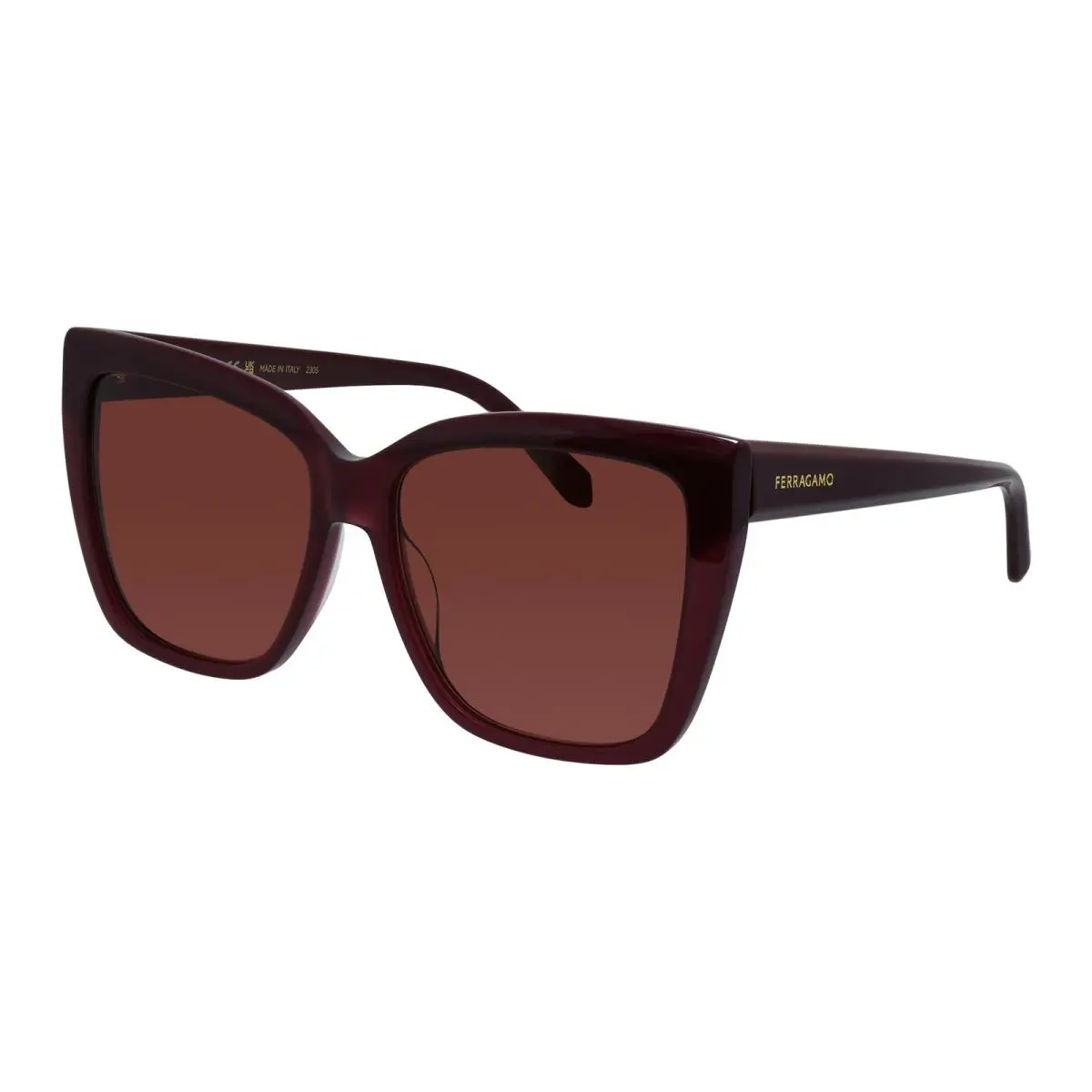 Salvatore Ferragamo SF 1102S 606 Burgundy Acetate Sunglasses Grey Gradient Lens