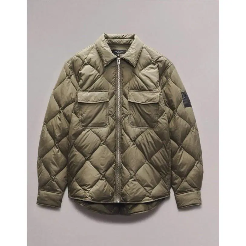 Rag Bone Dane Quilted Jacket Zip Up Puffer Gravel Medium