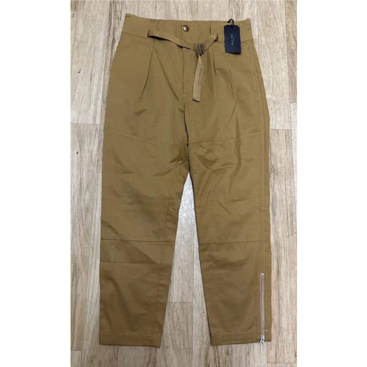 Rag Bone Women`s Belted Hunter Pant Zipper Accent Dijon Sz 30