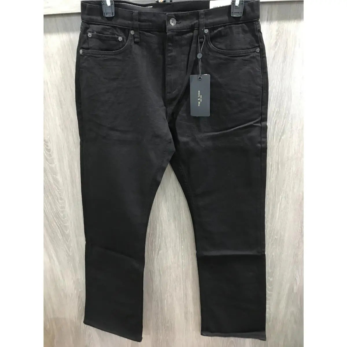 Rag Bone York Men`s Size 33Wx34L Black Stretch Bootcut by Rag & Bone