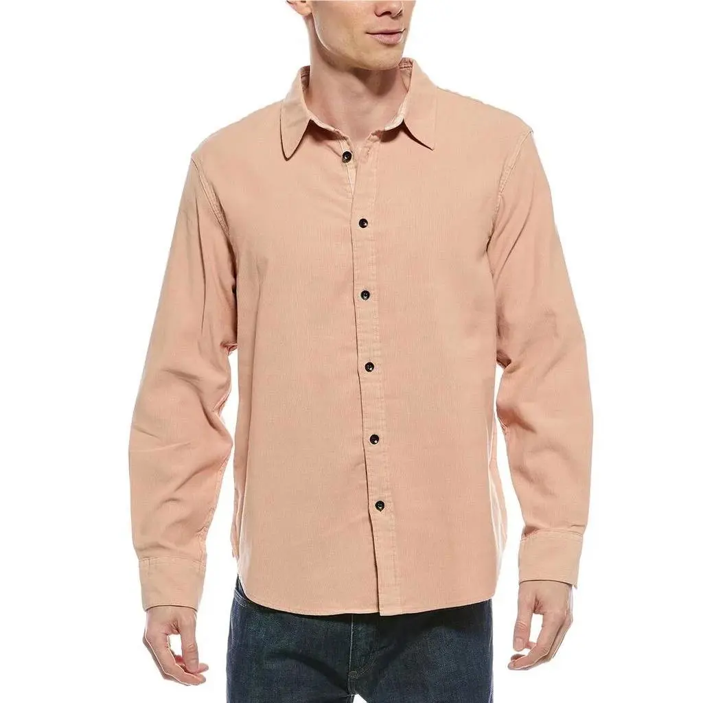 298 Rag Bone Finch Corduroy Long Sleeve Shirt In Rose Pink Size: Medium